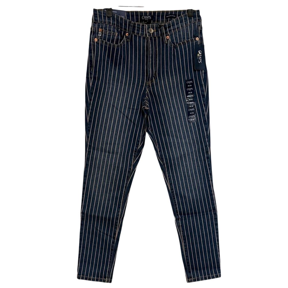 Chaps Red Blue and White Striped High Rise Jeans Vintage Inspired